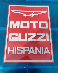 cartel antiguo moto moto guzzi hispania